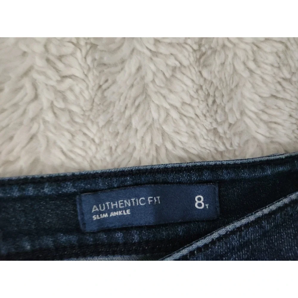 J.Jill Denim Jeans Womens Size 8 Slim Ankle Authentic Fit Dark Wash Stretch Blue